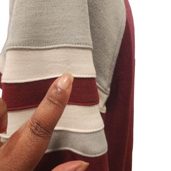 Vintage Christian Dior Monsieur Striped Burgundy & Gray Zipped Jacket Size Large - Picture 11 of 13